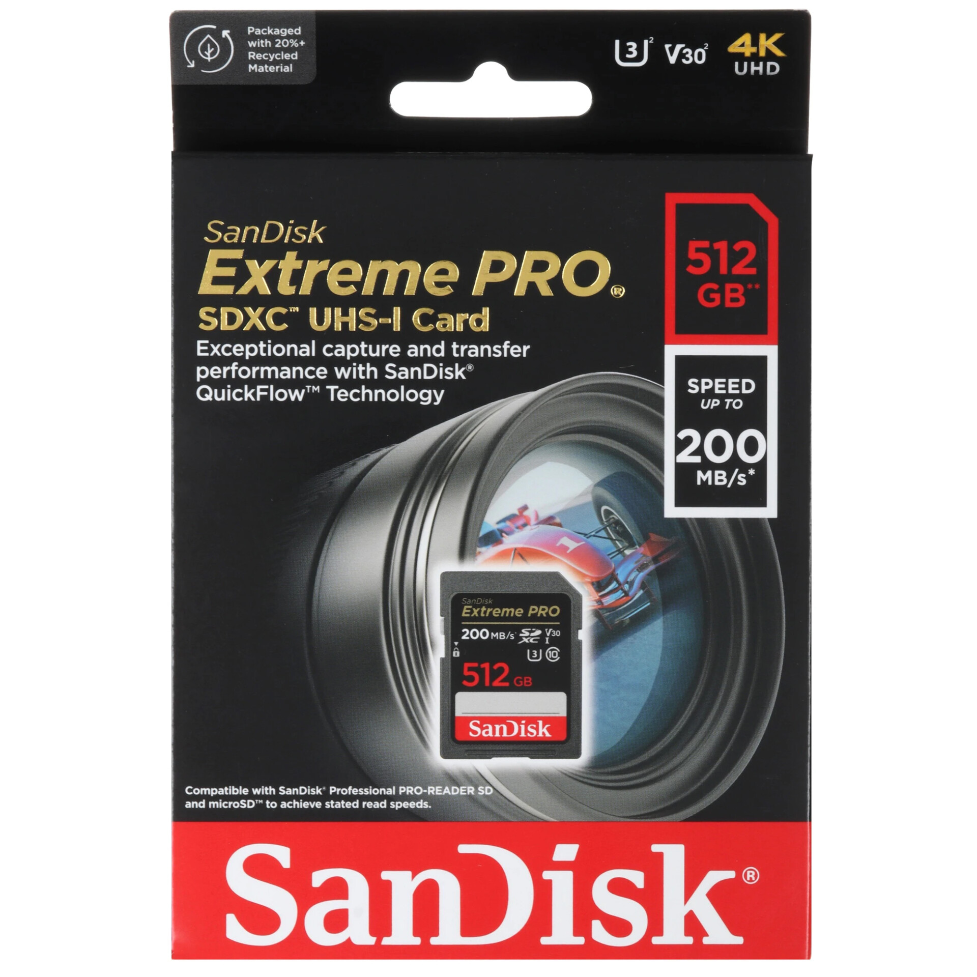 Карта памяти SanDisk Extreme Pro SDXC 512 ГБ [SDSDXXD-512G-GN4IN]