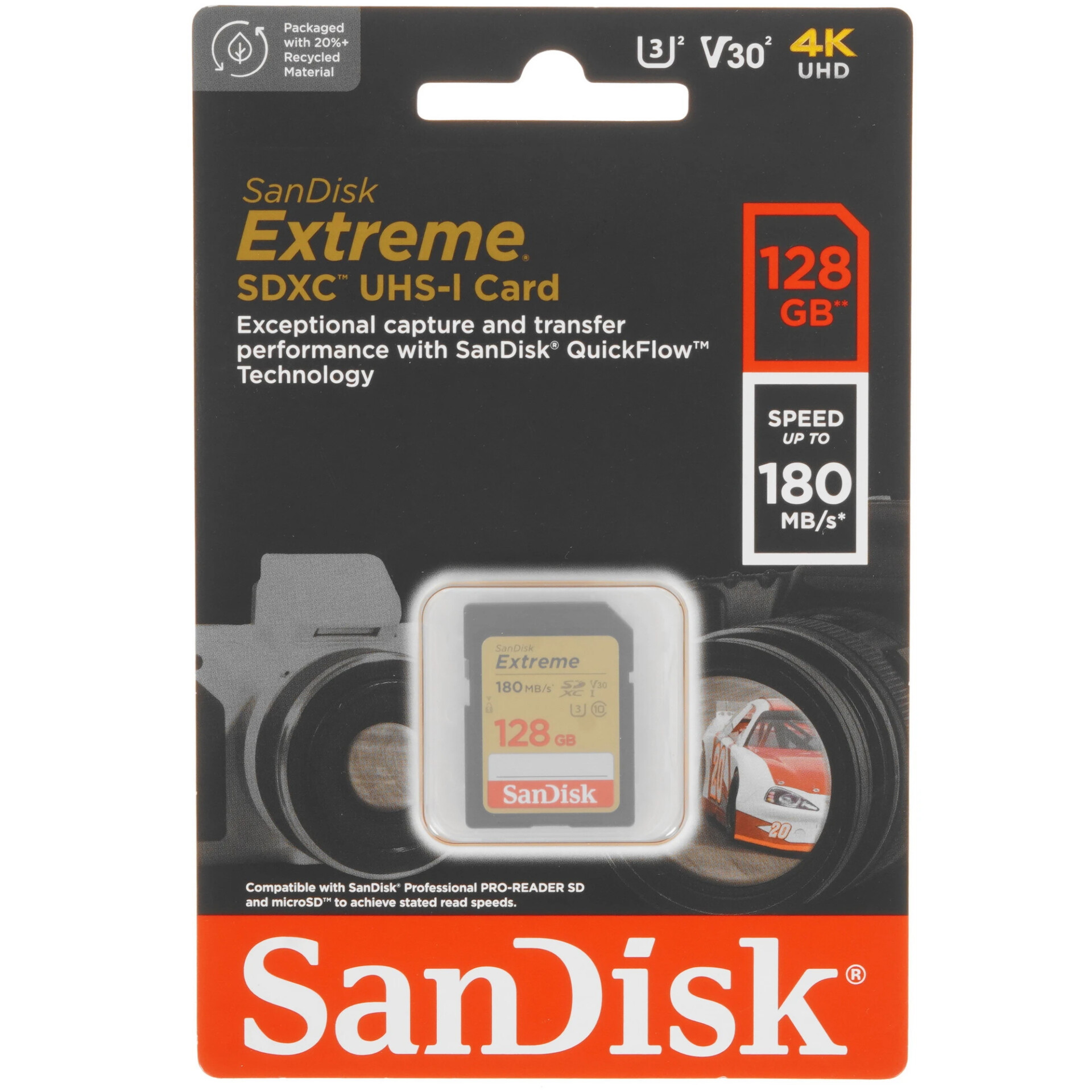 Карта памяти SanDisk Extreme SDXC 128 ГБ [SDSDXVA-128G-GNCIN]