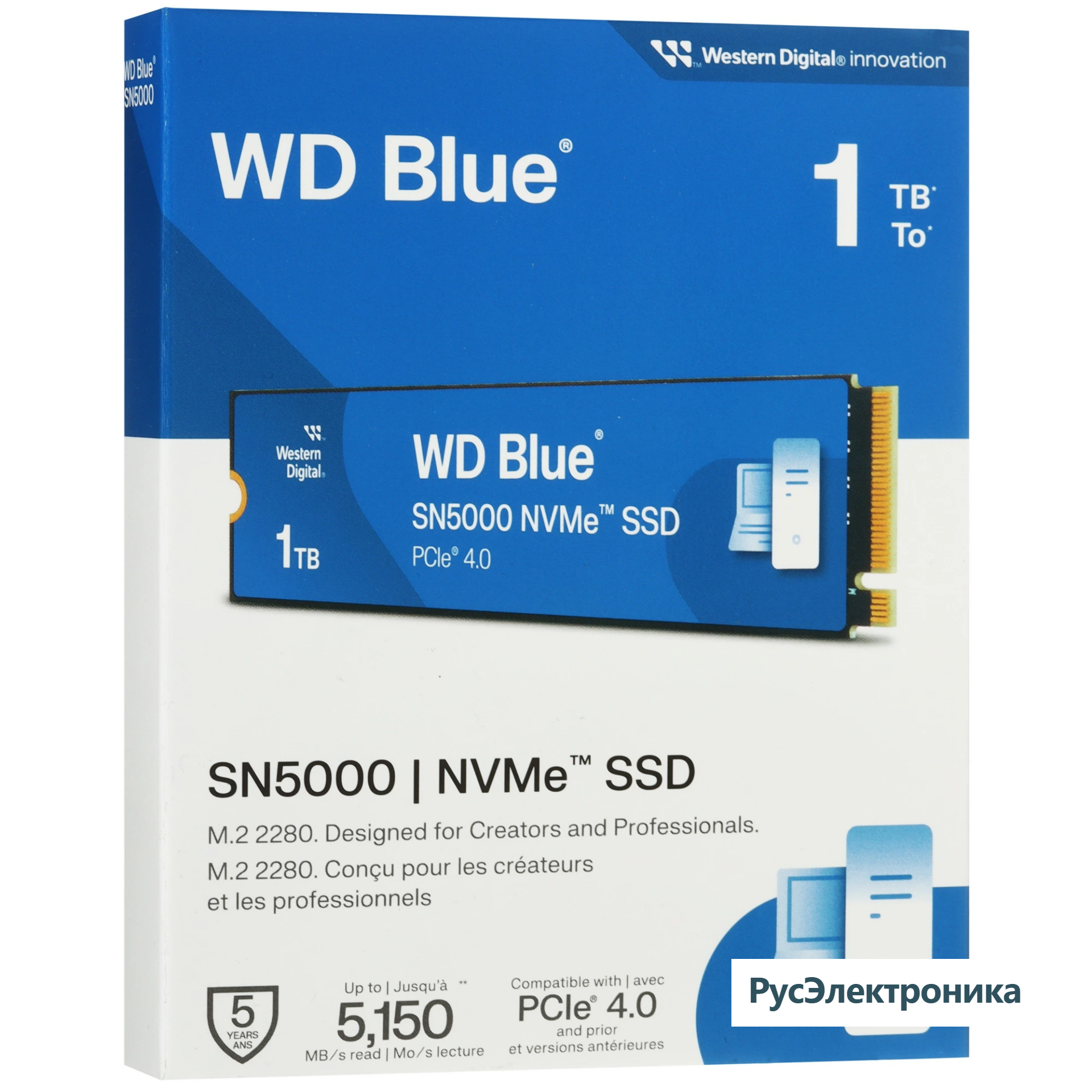 1000 ГБ M.2 NVMe накопитель WD Blue SN5000 [WDS100T4B0E]