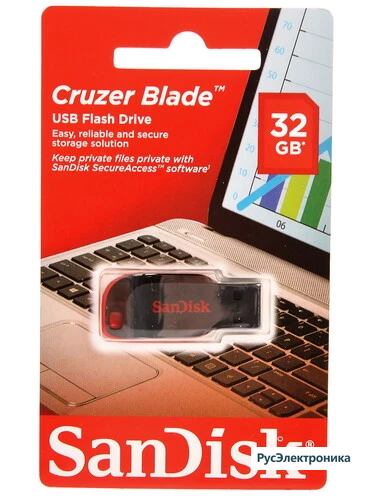 Память USB Flash 32 ГБ SanDisk Cruzer Blade [SDCZ50-032G-B35]