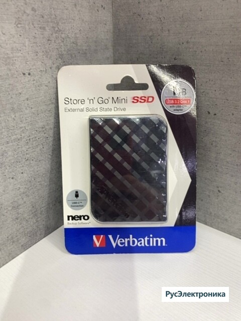 Внешний накопитель Verbatim Store 'n' Go mini SSD 1TB, USB 3.2 Gen1 [53237]