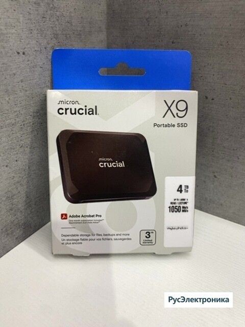 Внешний диск SSD Crucial 4TB X9 USB-C 3.2 Gen 2 External SSD [CT4000X9SSD902]