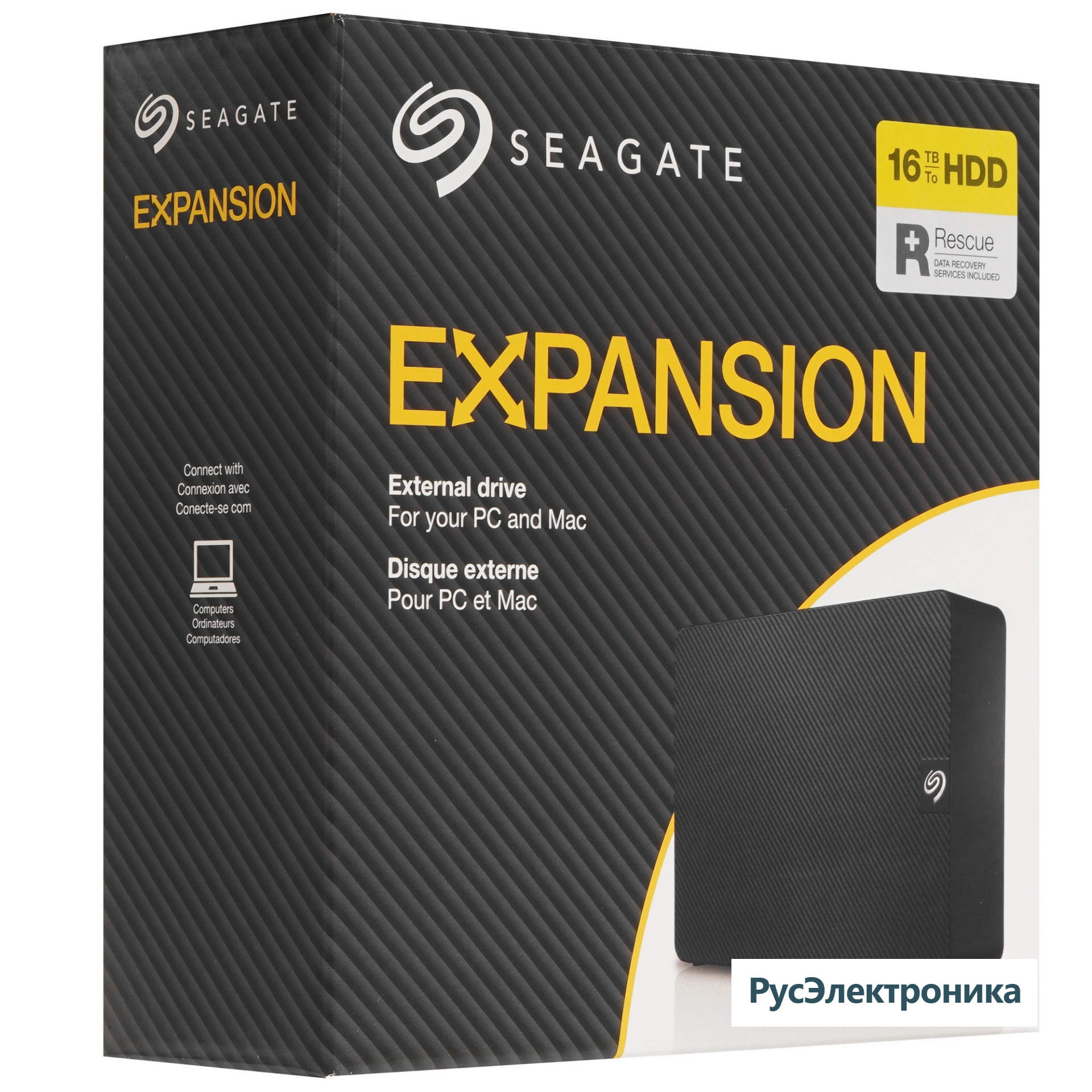 Внешний жесткий диск Seagate Expansion Desktop, 16 ТБ, USB 3.0 [STKP16000400]