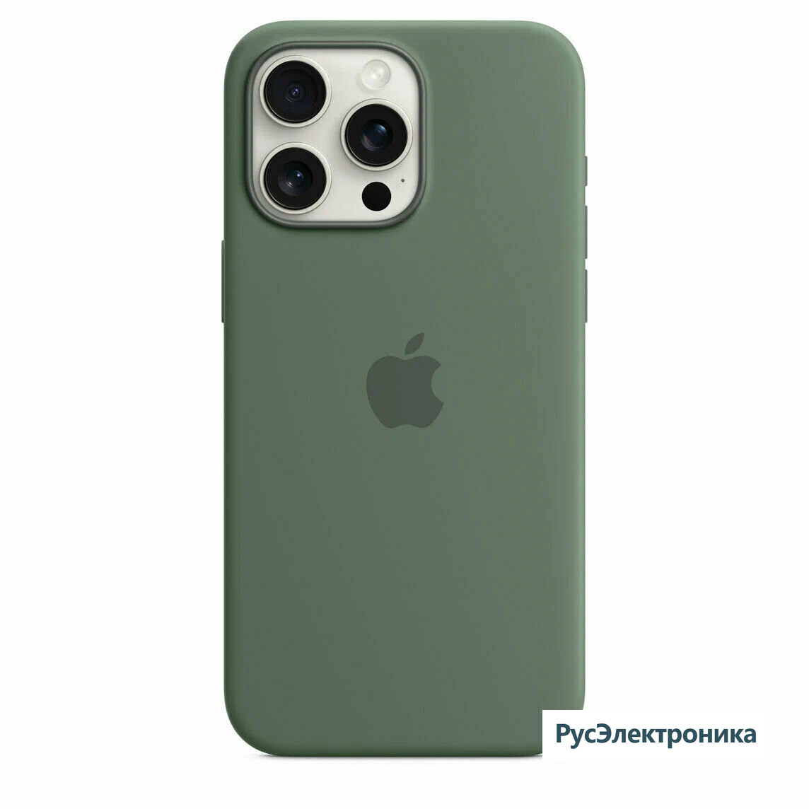 Чехол c магнитным кольцом Apple для iPhone 15 Pro Max Silicone Case with MagSafe, зелёный