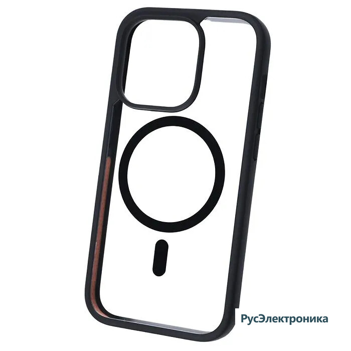 Чехол c магнитным кольцом Gurdini Shockproof Case With MagSafe для iPhone 15 Pro, чёрный