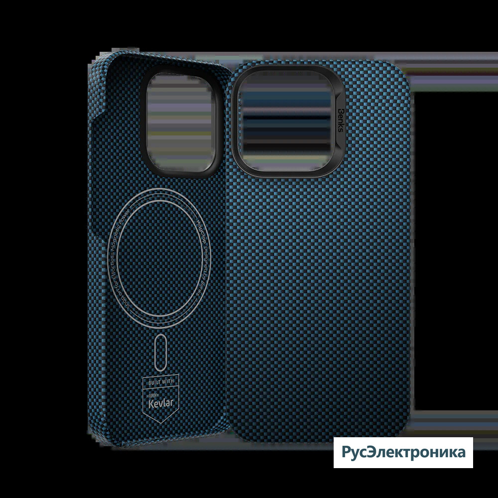 Чехол Benks Armortint Magnetic case (Kevlar fiber) 1000D для iPhone 16 Pro, синий