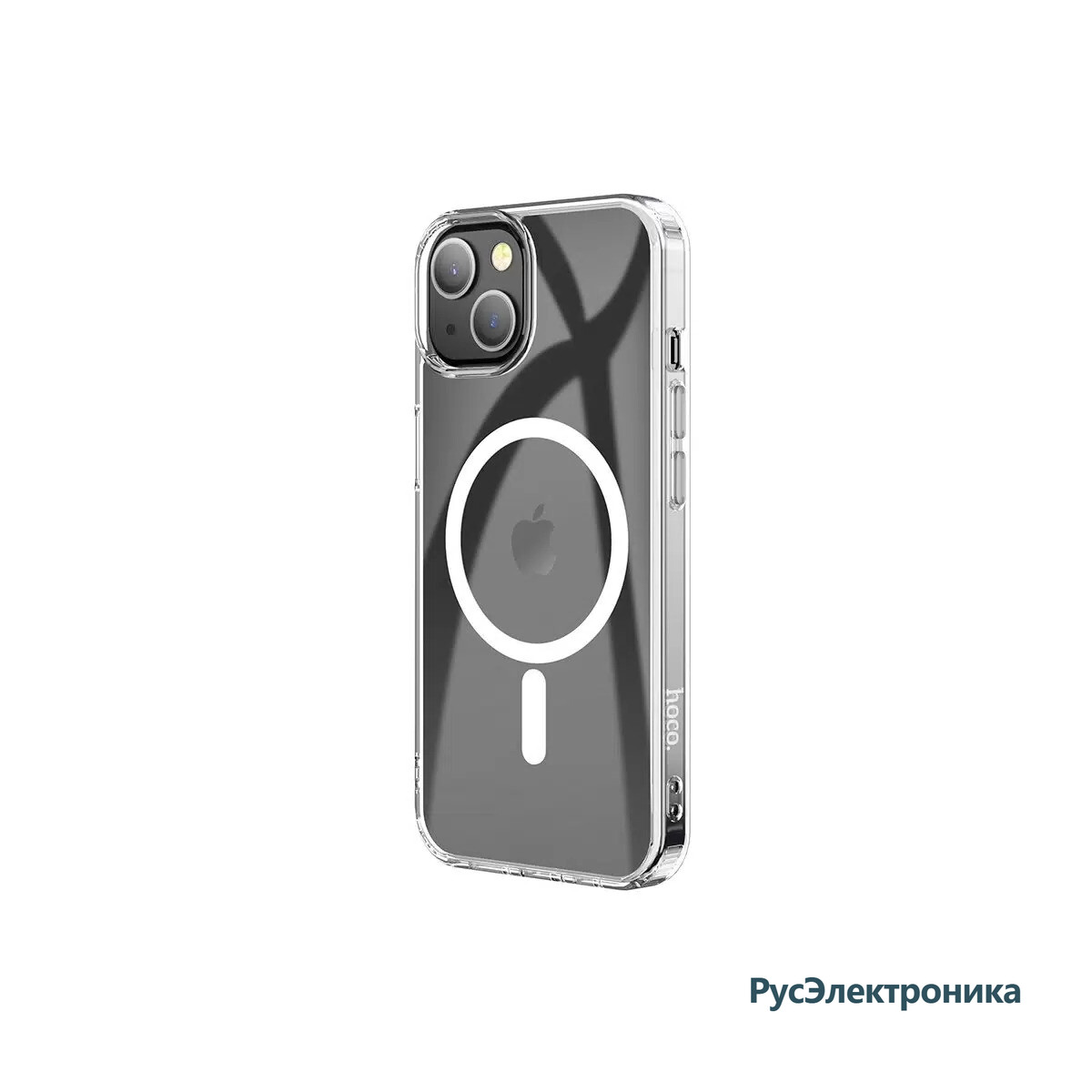 Чехол c магнитным кольцом HOCO Light series TPU case для iPhone 15 With MagSafe, прозрачный