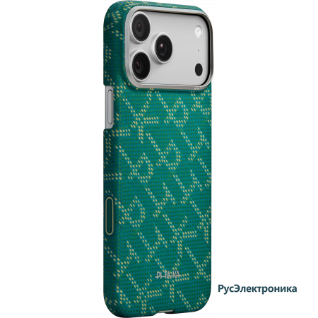 Чехол Pitaka Ultra-Slim Case для Apple iPhone 17 Pro, зелёный/золотой (Green-Gold)