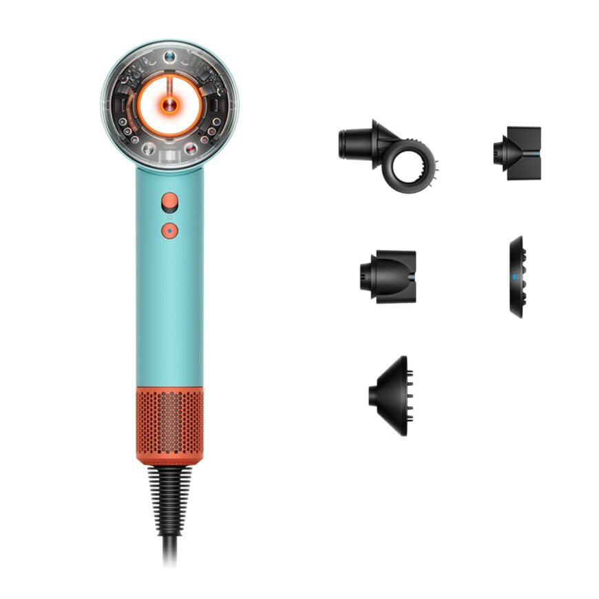 Фен Dyson Supersonic Nural HD16, бирюзовый/оранжевый (Ceramic Patina/Topaz) (2023)