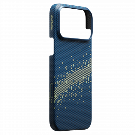 Чехол Pitaka Ultra-Slim Case для Apple iPhone 17 Pro, синий (Milky way galaxy)