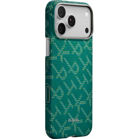 Чехол Pitaka Ultra-Slim Case для Apple iPhone 17 Pro, зелёный/золотой (Green-Gold)