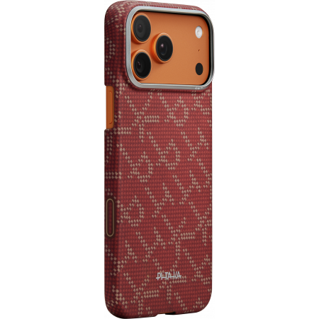 Чехол Pitaka Ultra-Slim Case для Apple iPhone 17 Pro Max, красный/золотой (Red-Gold)