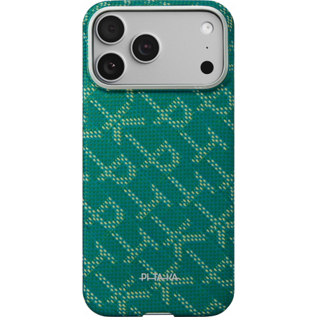 Чехол Pitaka Ultra-Slim Case для Apple iPhone 17 Pro Max, зелёный/золотой (Green-Gold)