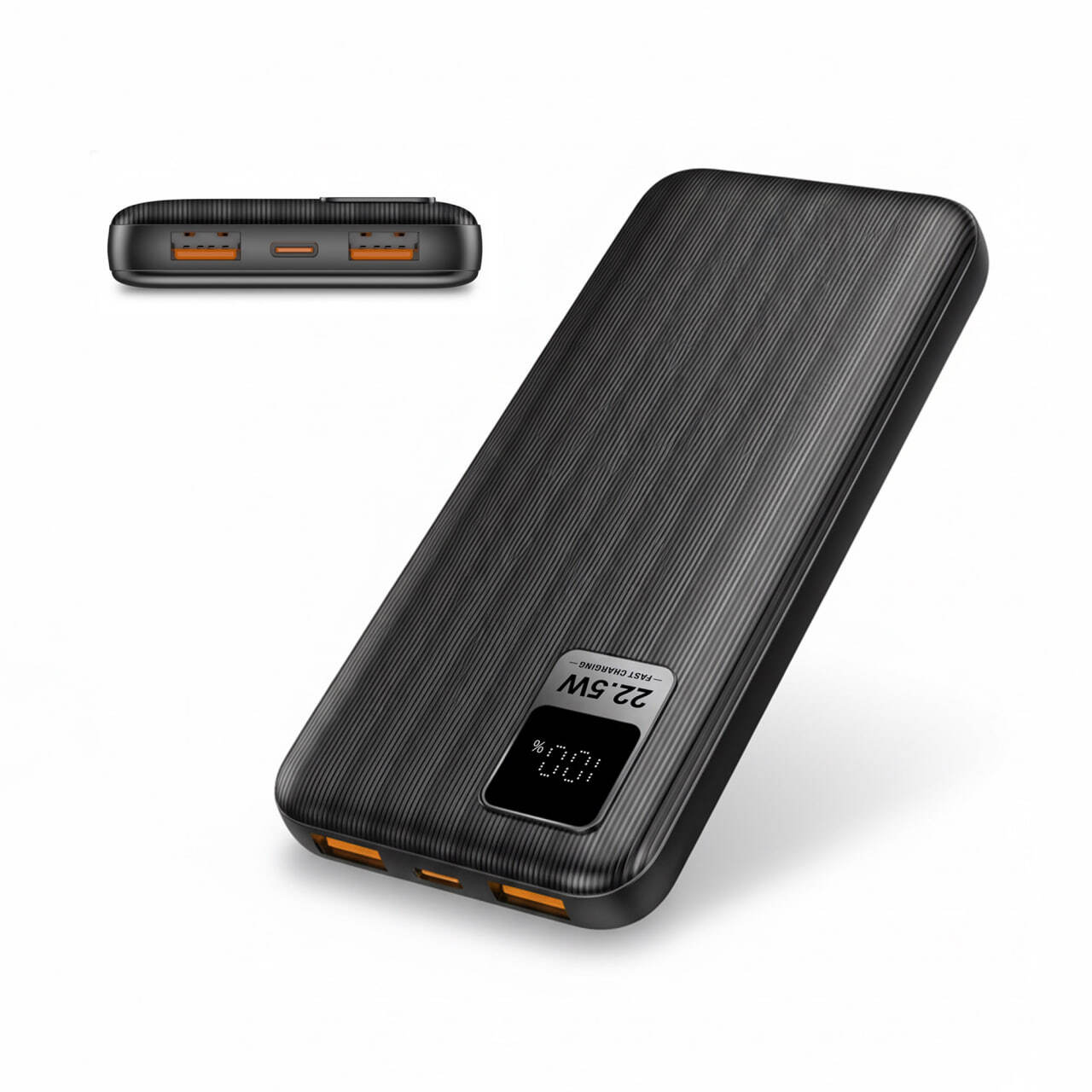 Внешний аккумулятор Gurdini Speed Series 10000mAh 2 USB + USB-C 22,5 Вт, чёрный (Black)