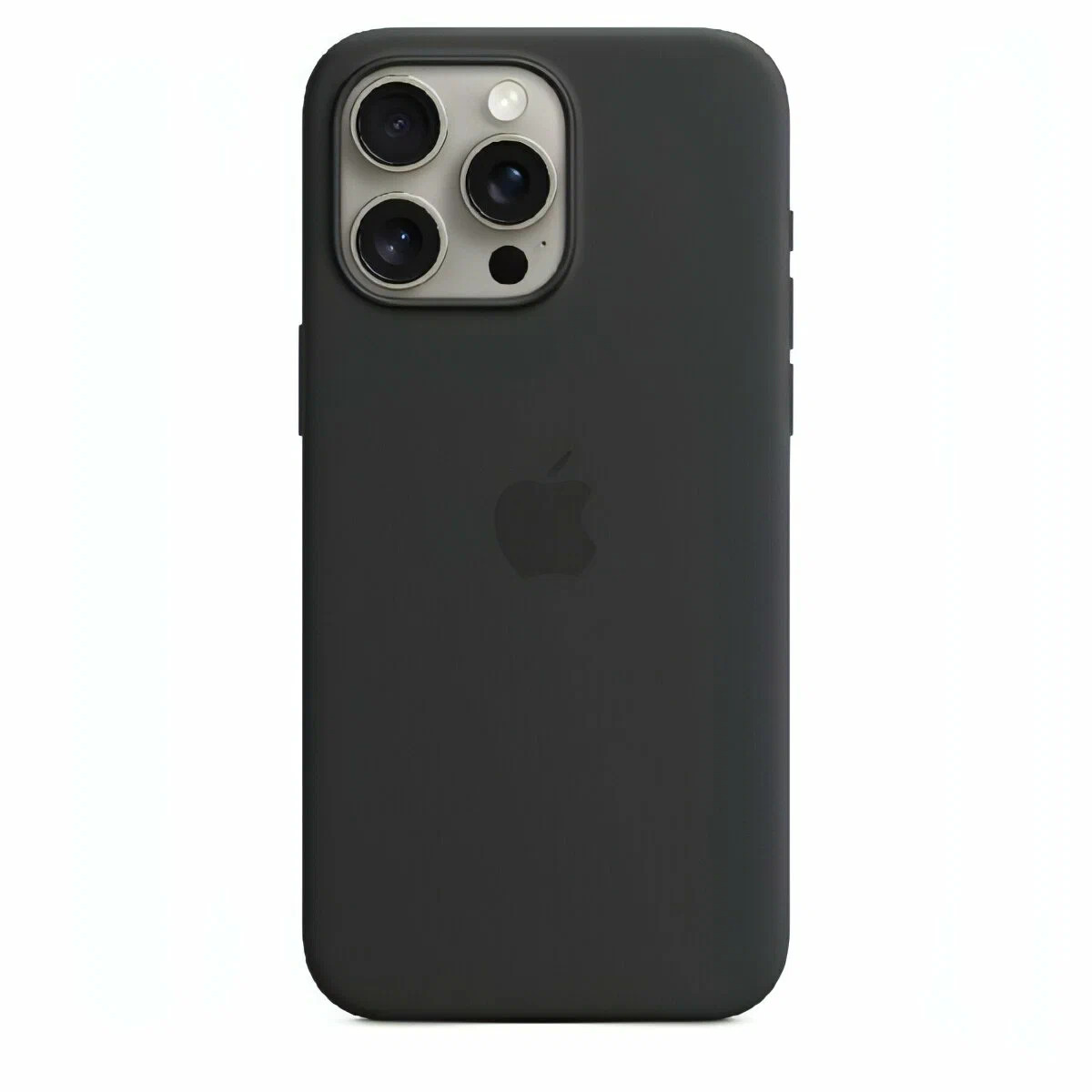 Чехол c магнитным кольцом Apple  для iPhone 15 Pro Max Silicone Case with MagSafe, чёрный
