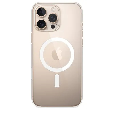 Чехол c магнитным кольцом Clear Case для iPhone 16 Pro Max, MagSafe, прозрачный