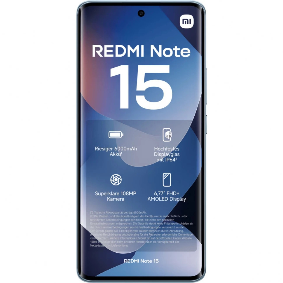 Смартфон Xiaomi Redmi Note 15 4G 6/128Gb, ледяной синий (Glacier Blue)