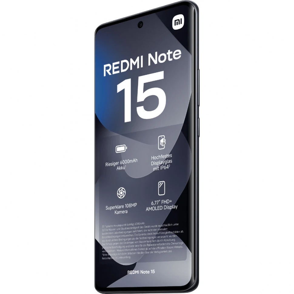 Смартфон Xiaomi Redmi Note 15 4G 8/256Gb, чёрный (Black)