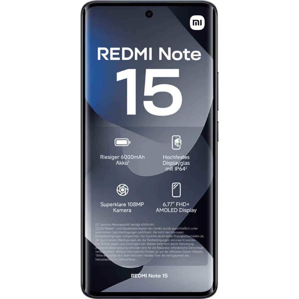 Смартфон Xiaomi Redmi Note 15 4G 6/128Gb, чёрный (Black)