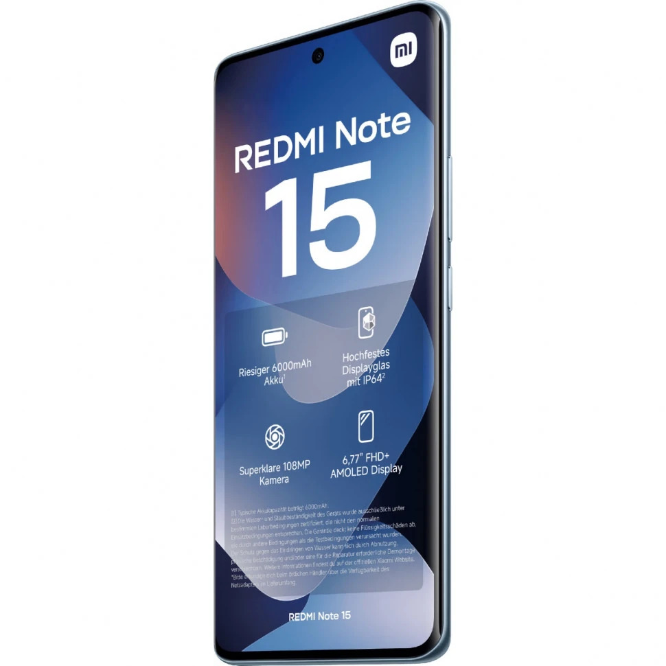 Смартфон Xiaomi Redmi Note 15 4G 8/256Gb, ледяной синий (Glacier Blue)