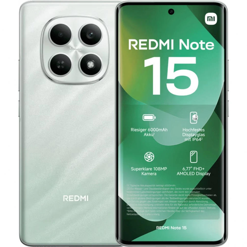 Смартфон Xiaomi Redmi Note 15 4G 8/256Gb, лесной зелёный (Forest Green)