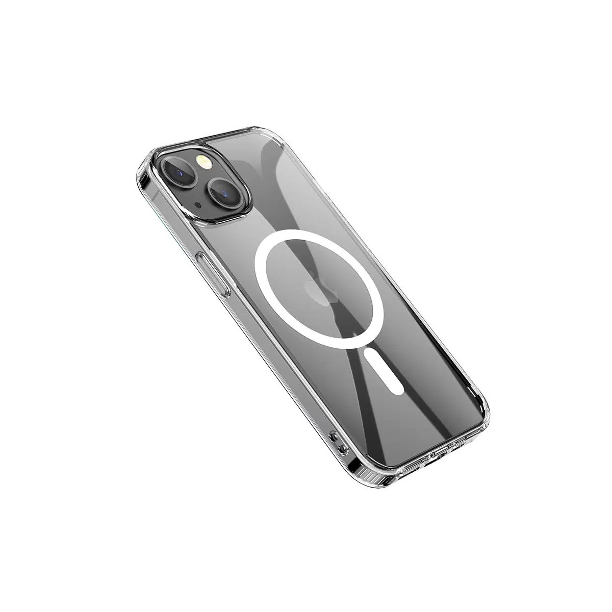 Чехол c магнитным кольцом HOCO Light series TPU case для iPhone 15 With MagSafe, прозрачный