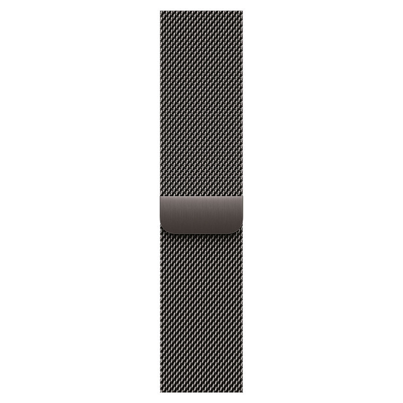 Часы Apple Watch Series 11 (2025), 42 мм, корпус из титана цвета «Slate», ремешок Titanium Milanese Loop цвета «Slate», чёрный