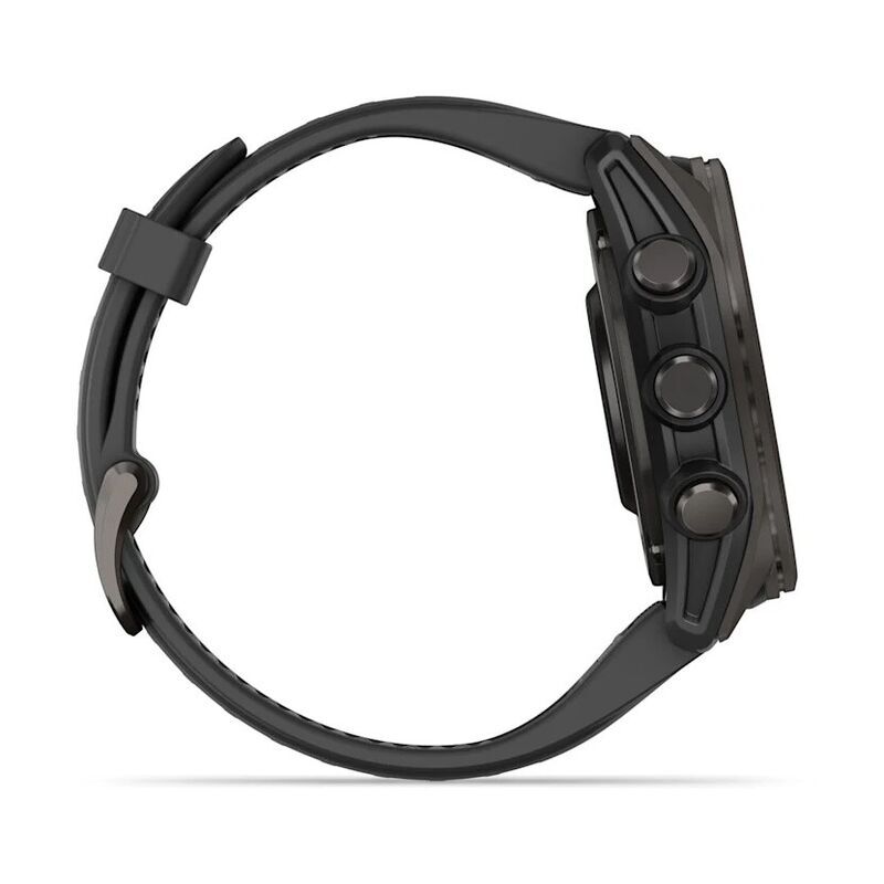 Умные часы Garmin FENIX 8 (010-02903-21) 43 мм Amoled Sapphire Carbon Gray DLC Titanium with Black/Pebble Gray Silicone