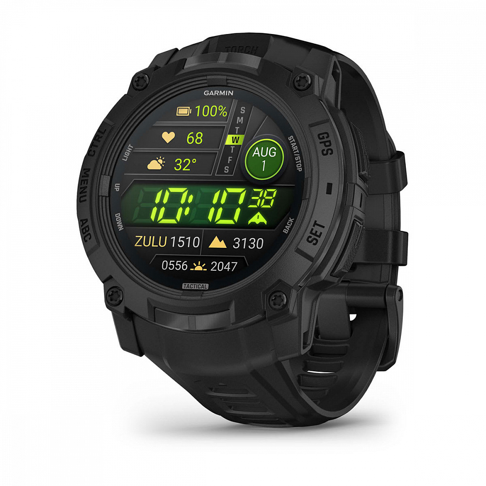 Умные часы Garmin Instinct 3 (010-03020-50) 50 мм, Amoled Tactical Edition Black with Charcoal Silicone Band