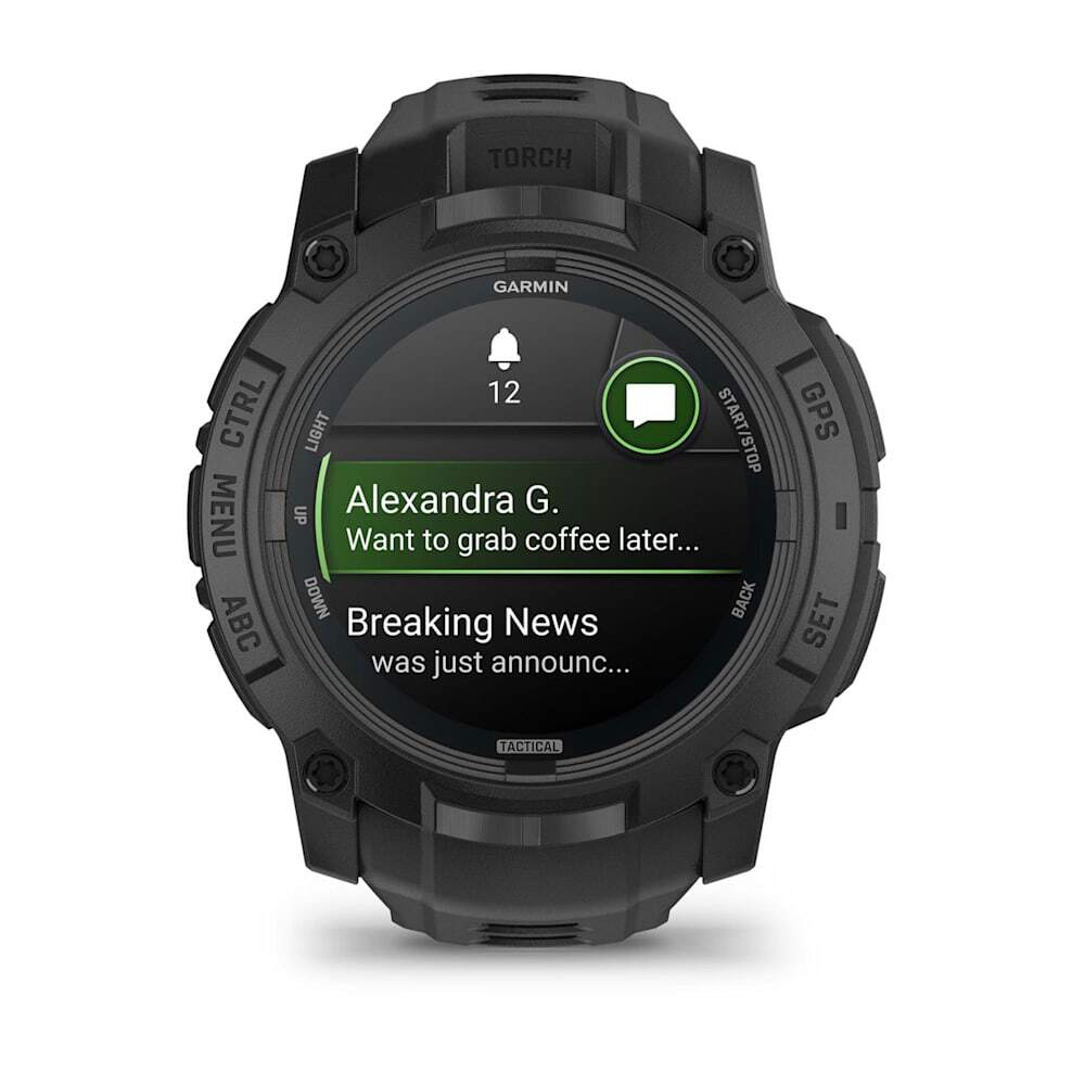 Умные часы Garmin Instinct 3 (010-03020-50) 50 мм, Amoled Tactical Edition Black with Charcoal Silicone Band