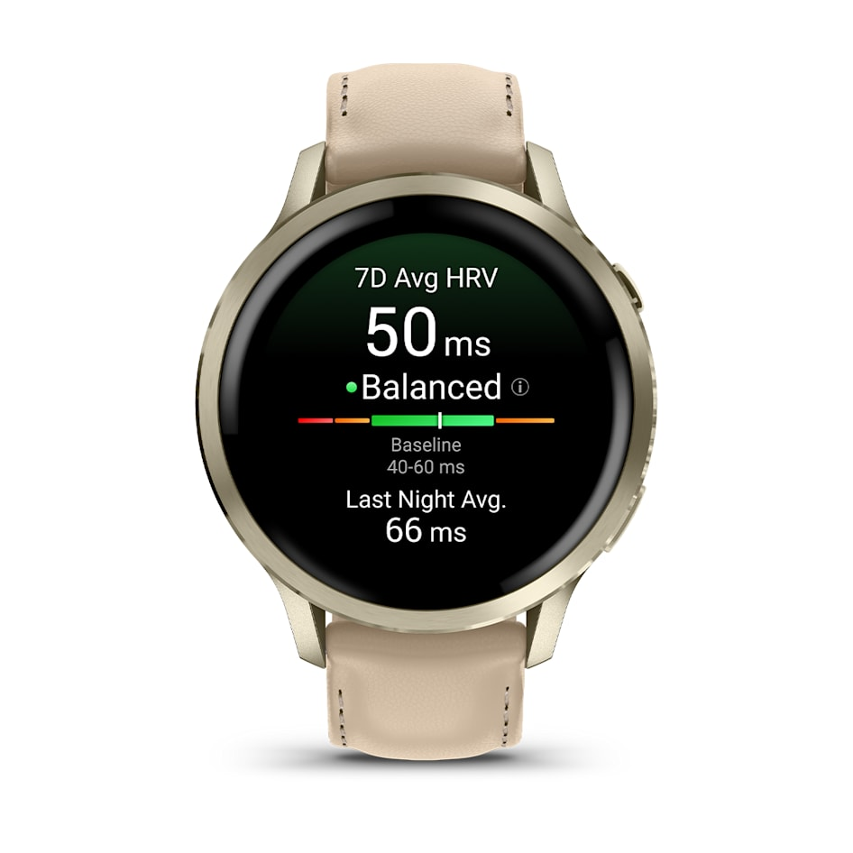 Умные часы Garmin Venu 4 (010-03013-03) 41 мм, Lunar Gold with Bone Silicone Band and Light Sand Leather Band