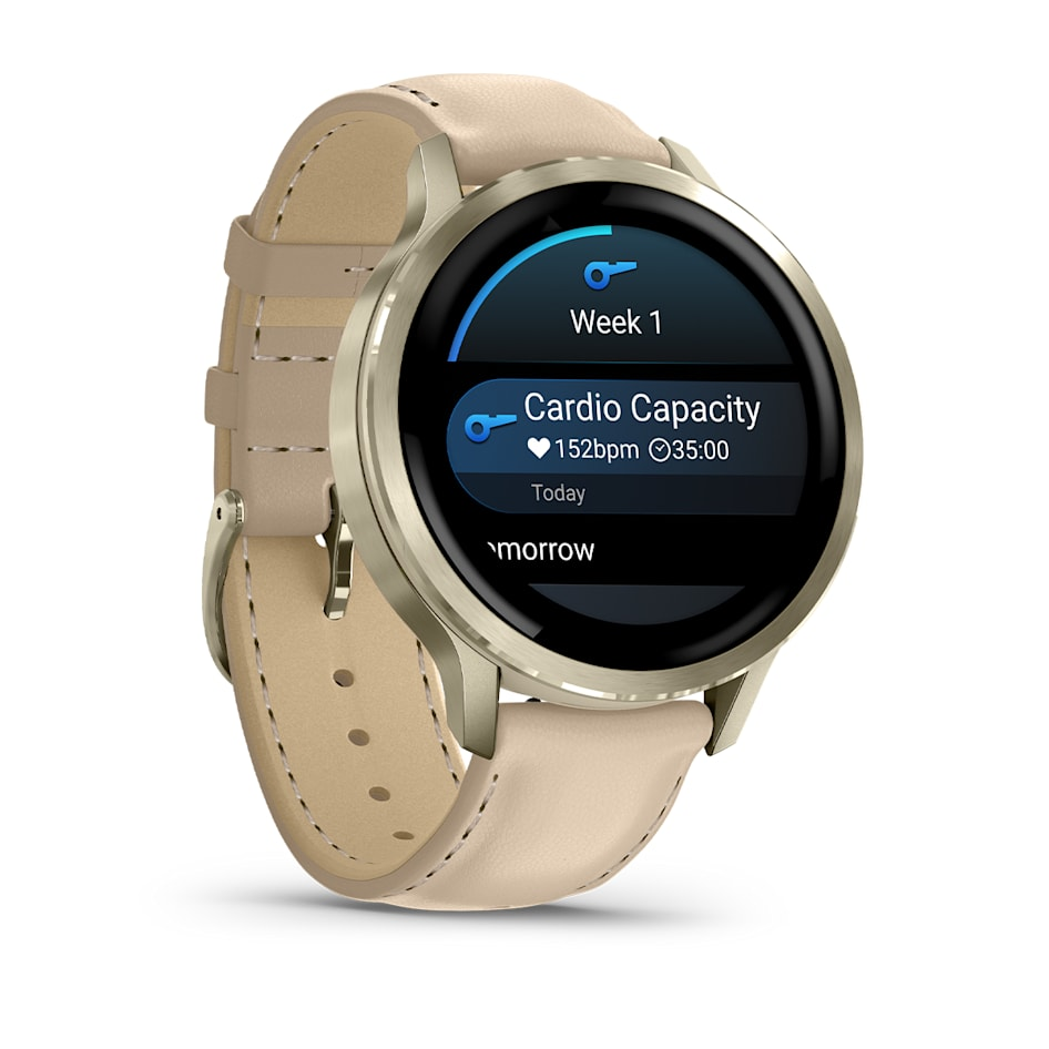 Умные часы Garmin Venu 4 (010-03013-03) 41 мм, Lunar Gold with Bone Silicone Band and Light Sand Leather Band