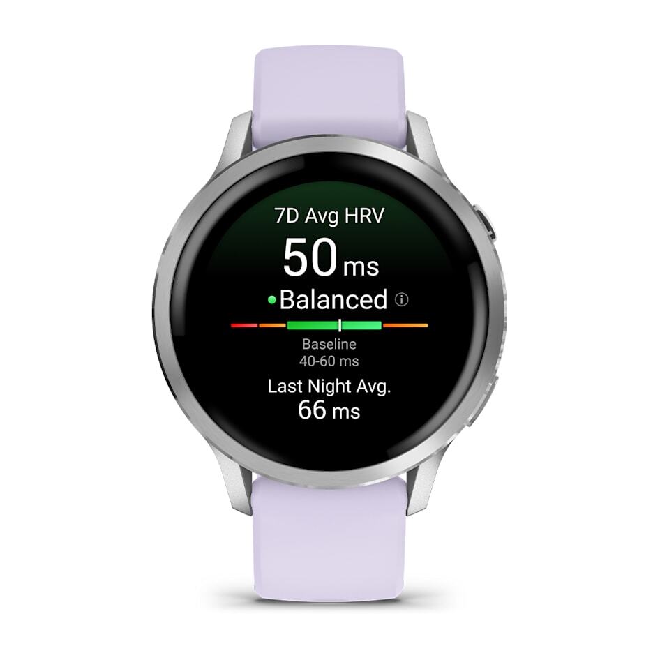 Умные часы Garmin Venu 4 (010-03013-01) 41 мм, серебристый с силиконовым ремешком (Silver/Periwinkle)