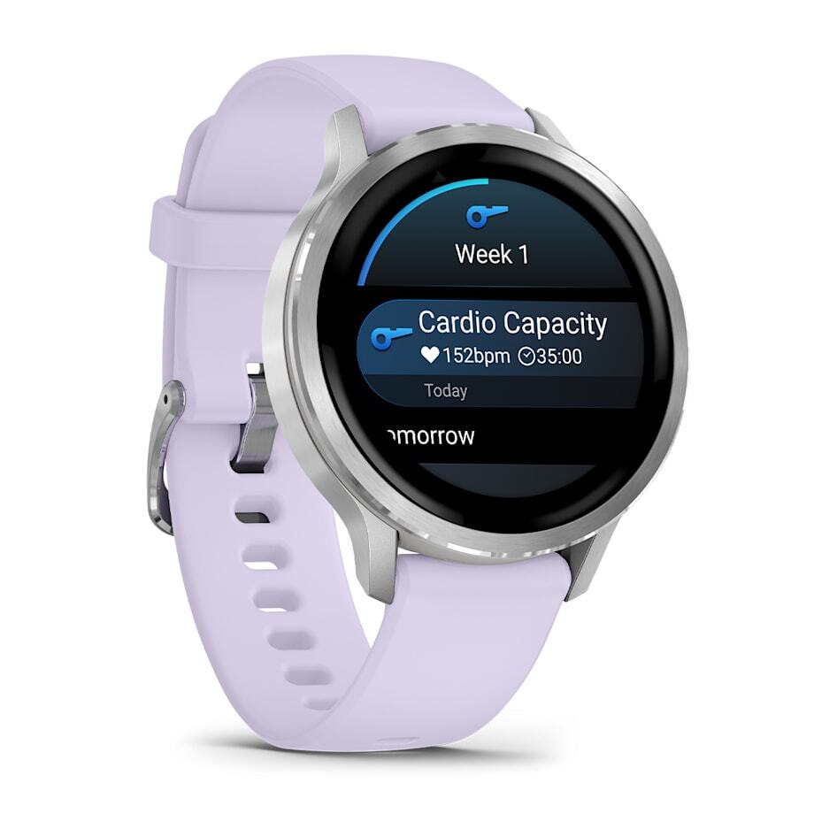 Умные часы Garmin Venu 4 (010-03013-01) 41 мм, серебристый с силиконовым ремешком (Silver/Periwinkle)