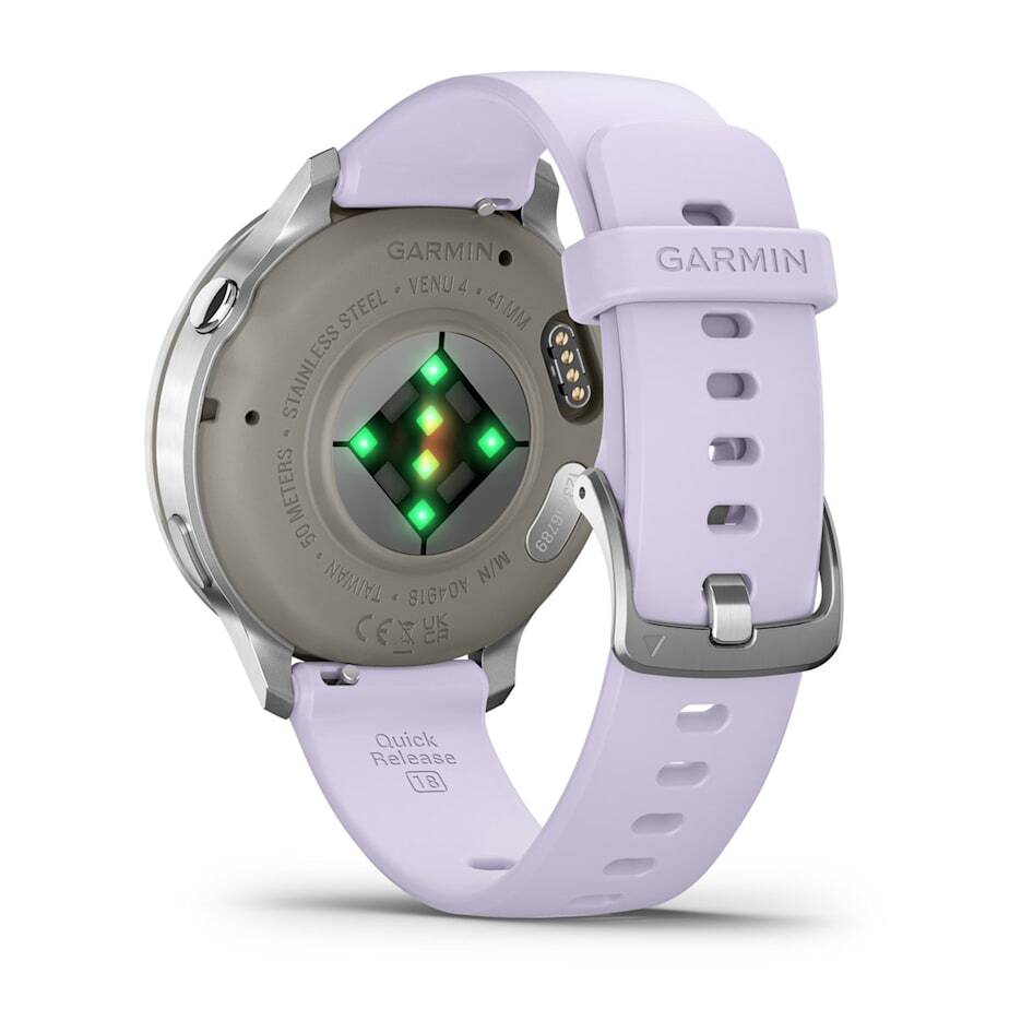 Умные часы Garmin Venu 4 (010-03013-01) 41 мм, серебристый с силиконовым ремешком (Silver/Periwinkle)