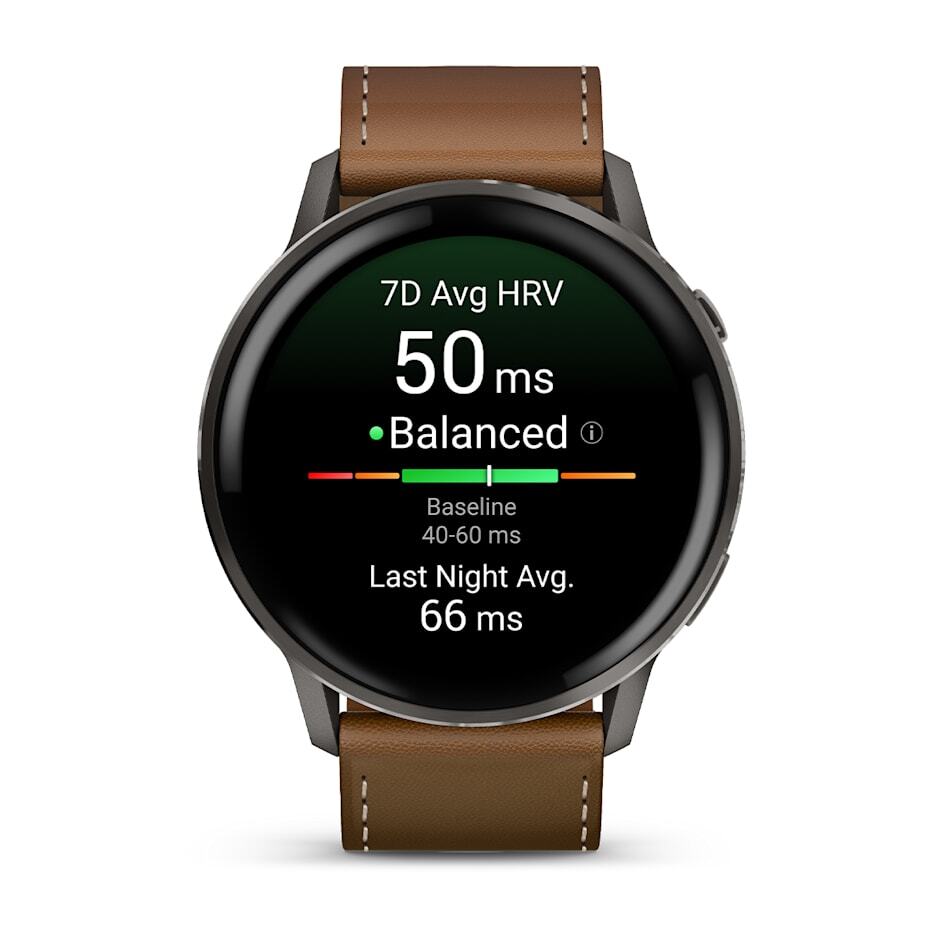 Умные часы Garmin Venu 4 (010-03014-03) 45 мм, Slate Bezel With Black Silicone Band And Brown Leather Band