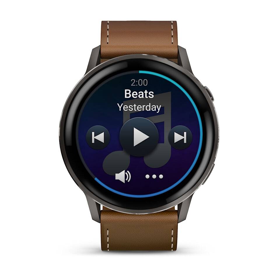 Умные часы Garmin Venu 4 (010-03014-03) 45 мм, Slate Bezel With Black Silicone Band And Brown Leather Band