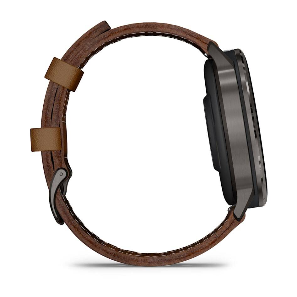 Умные часы Garmin Venu 4 (010-03014-03) 45 мм, Slate Bezel With Black Silicone Band And Brown Leather Band