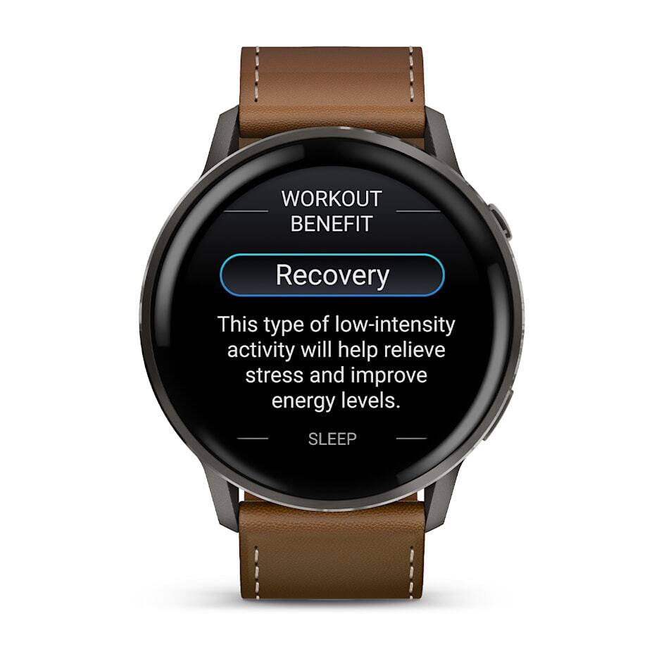 Умные часы Garmin Venu 4 (010-03014-03) 45 мм, Slate Bezel With Black Silicone Band And Brown Leather Band