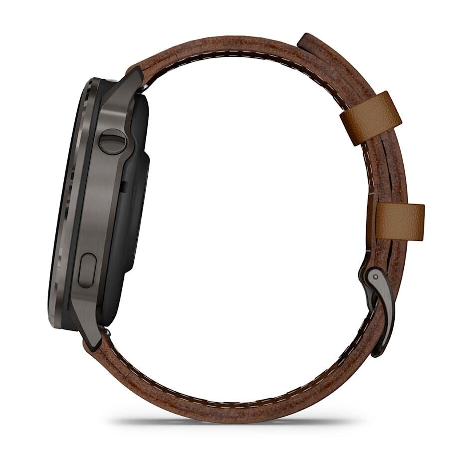 Умные часы Garmin Venu 4 (010-03014-03) 45 мм, Slate Bezel With Black Silicone Band And Brown Leather Band