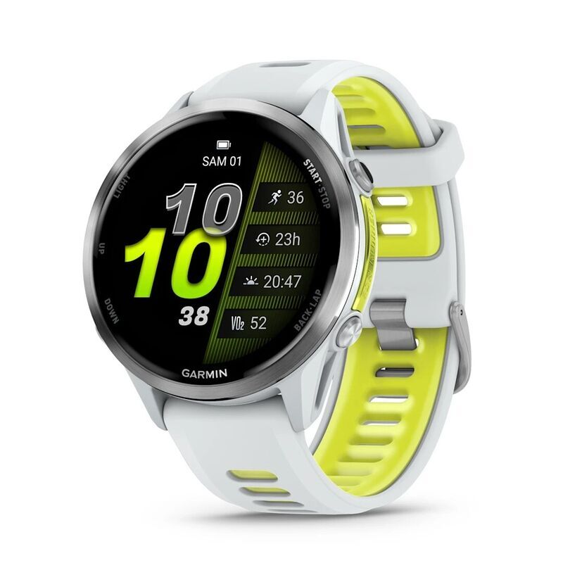 Умные часы Garmin Forerunner 970 (010-02969-11) 47 мм, Titanium With Whitestone Amp Yellow Band