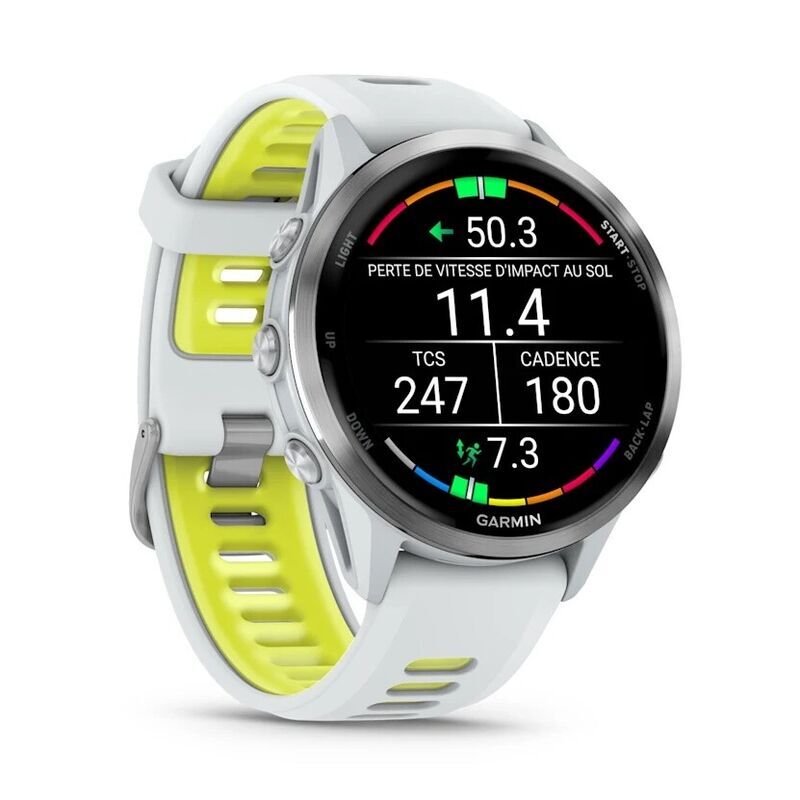 Умные часы Garmin Forerunner 970 (010-02969-11) 47 мм, Titanium With Whitestone Amp Yellow Band
