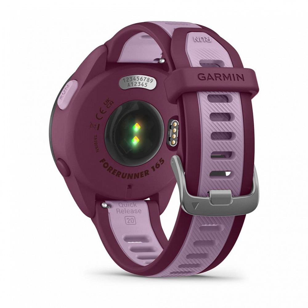 Умные часы Garmin Forerunner 165 Music 43 мм, сиреневый (Berry/Lilac)