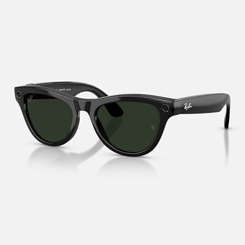 Умные очки Ray-Ban Meta Skyler Gen 2 RW4014 (глянцевая чёрная оправа, линзы с зелёным автозатемнением)
