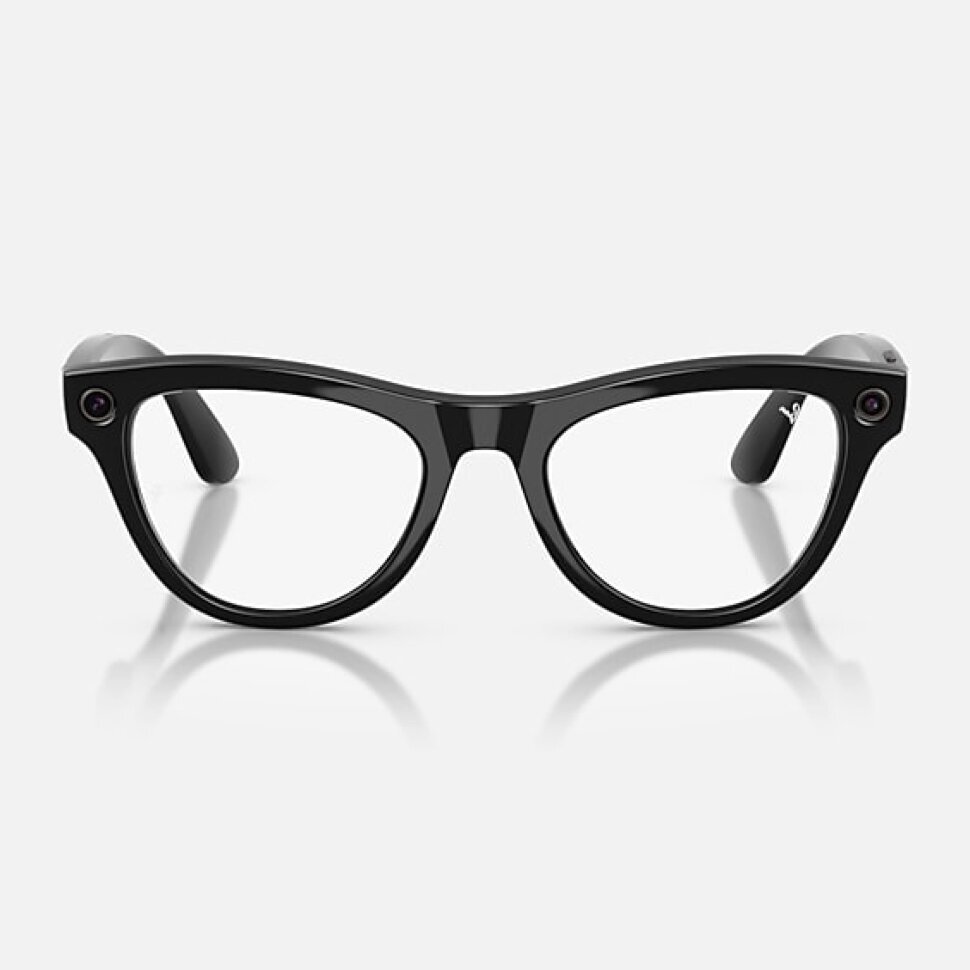 Умные очки Ray-Ban Meta Skyler Gen 2 RW4014 (глянцевая чёрная оправа, линзы с зелёным автозатемнением)