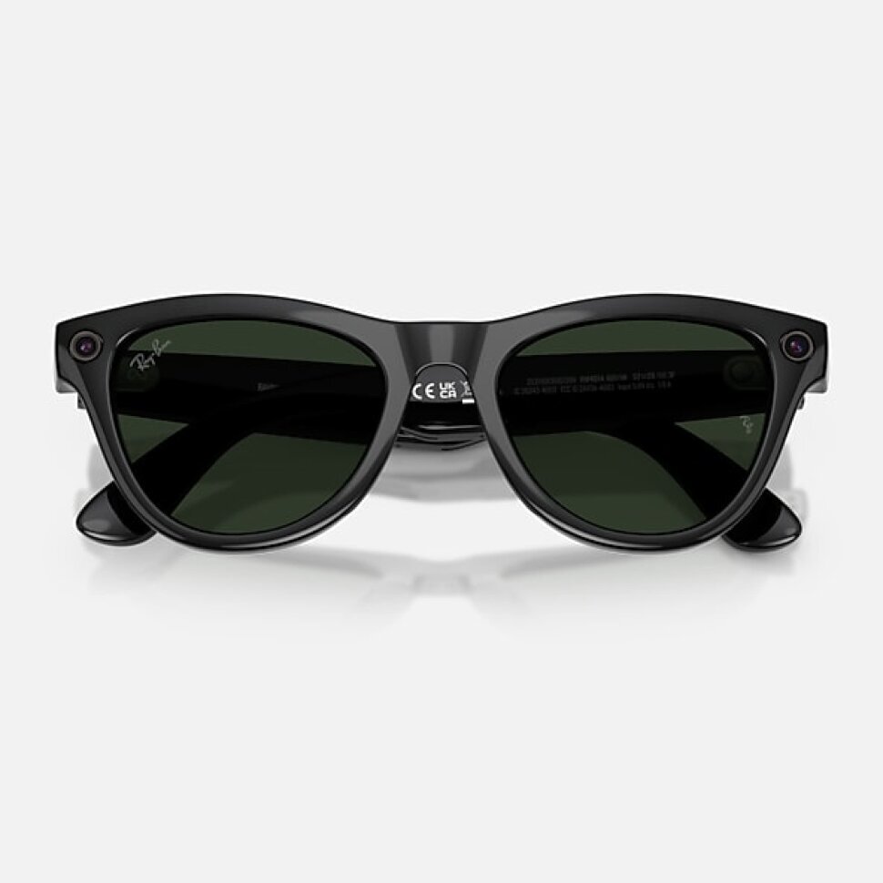 Умные очки Ray-Ban Meta Skyler Gen 2 RW4014 (глянцевая чёрная оправа, линзы с зелёным автозатемнением)