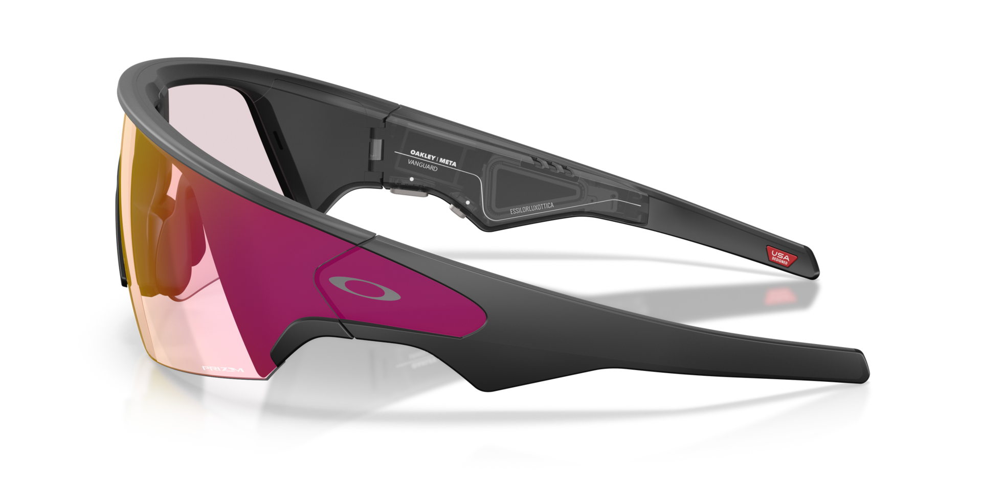 Умные очки Oakley Meta Vanguard OW8001 (чёрная оправа, линзы красно-оранжевые) Prizm Transitions Ember