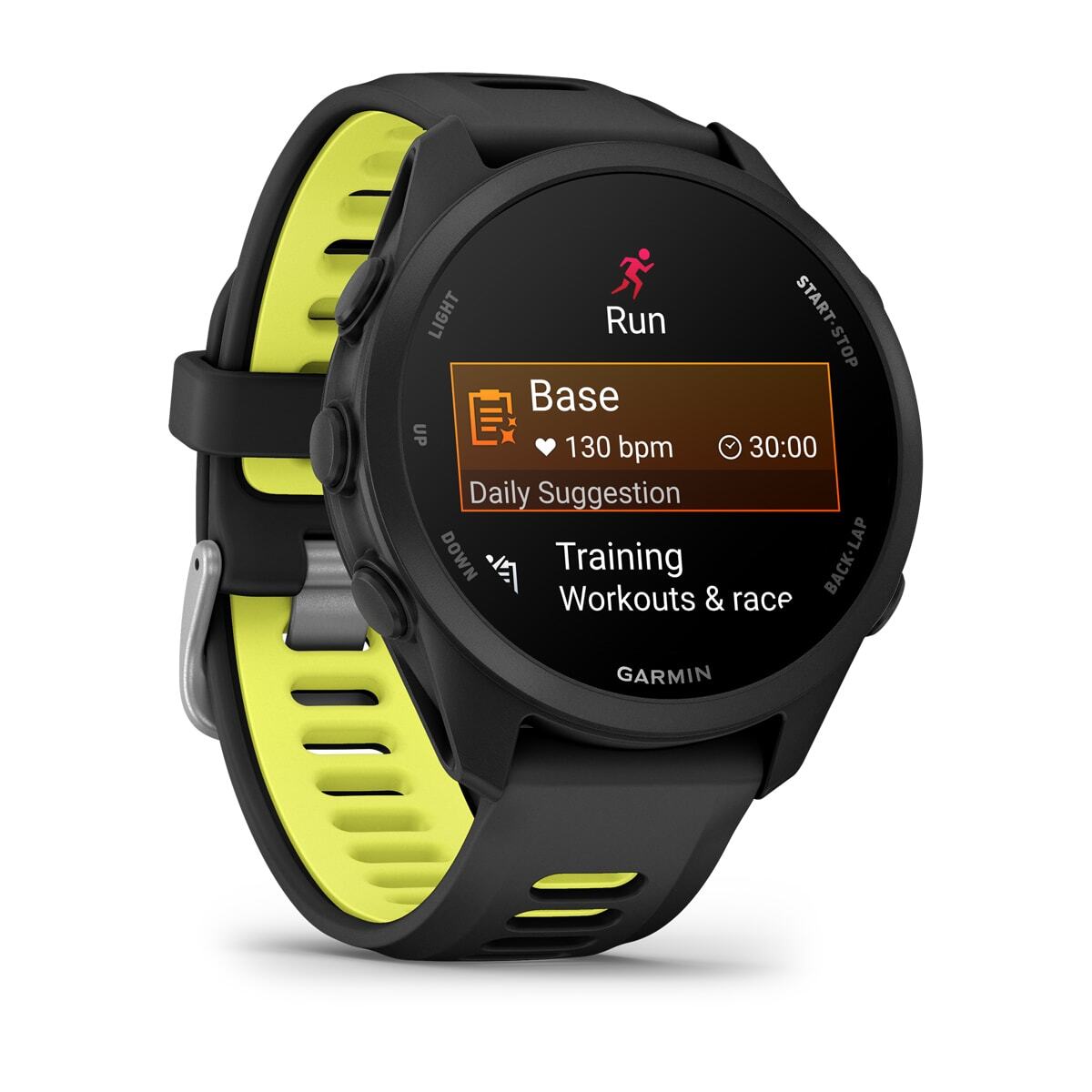 Умные часы Garmin Forerunner 170 (010-03920-00) 43 мм, чёрный с чёрно-жёлтым ремешком (Black/Amp Yellow Band)
