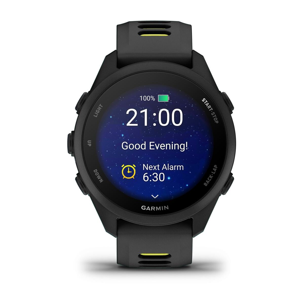 Умные часы Garmin Forerunner 170 (010-03920-00) 43 мм, чёрный с чёрно-жёлтым ремешком (Black/Amp Yellow Band)