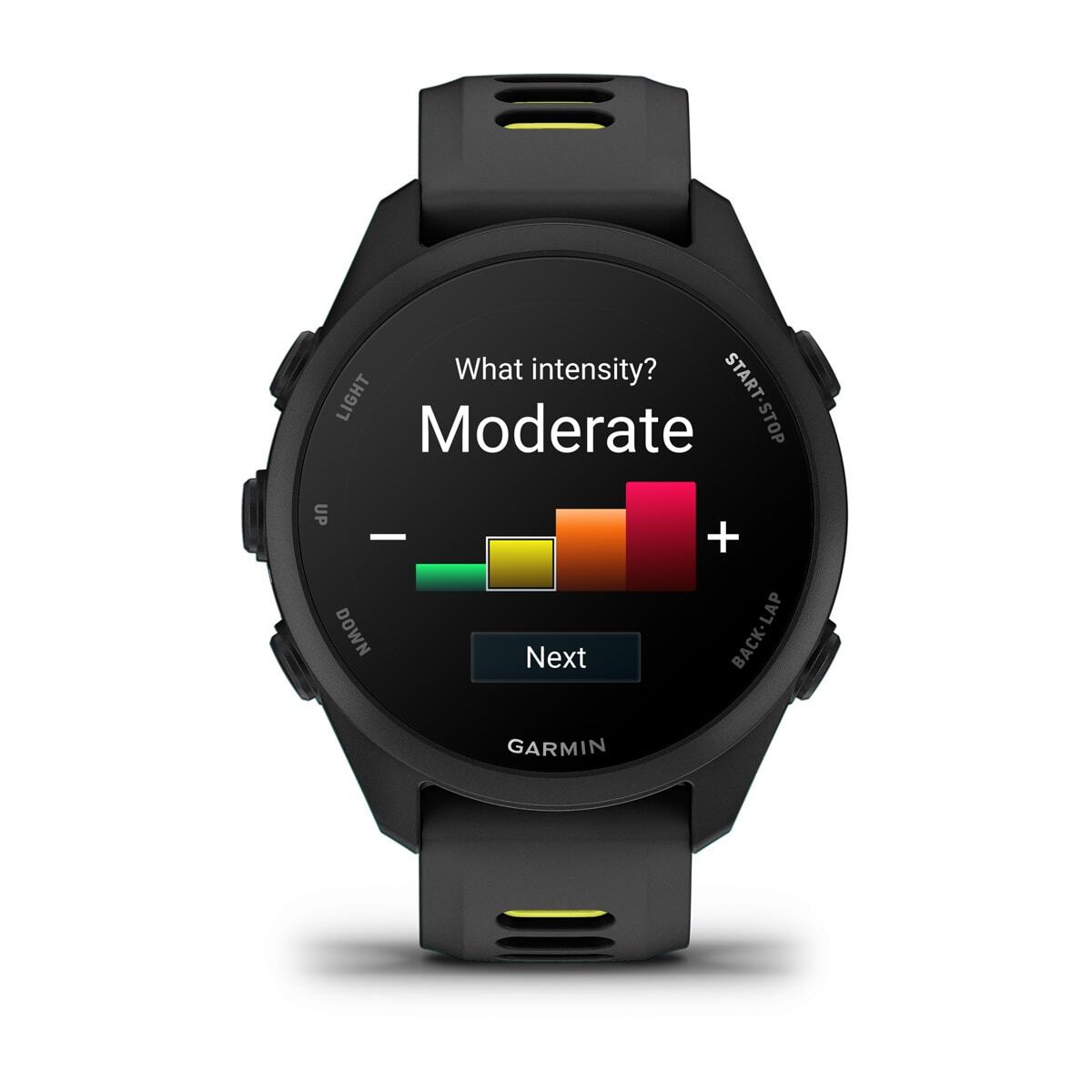 Умные часы Garmin Forerunner 170 (010-03920-00) 43 мм, чёрный с чёрно-жёлтым ремешком (Black/Amp Yellow Band)